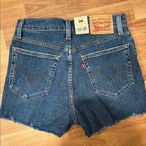 Levi's High Waist Blue Denim Shorts